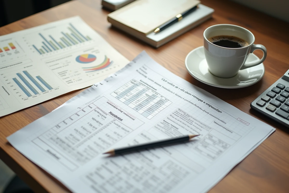 Documents de l'indice coût de la construction INSEE 2026 avec contrat de bail et calculs de révision de loyer sur un bureau