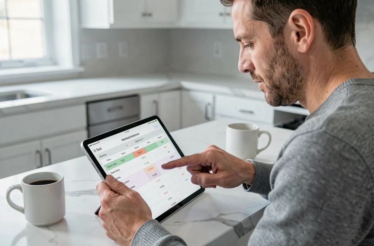Propriétaire vérifiant les disponibilités de location sur une application de gestion pour éviter les conflits de réservation Itea