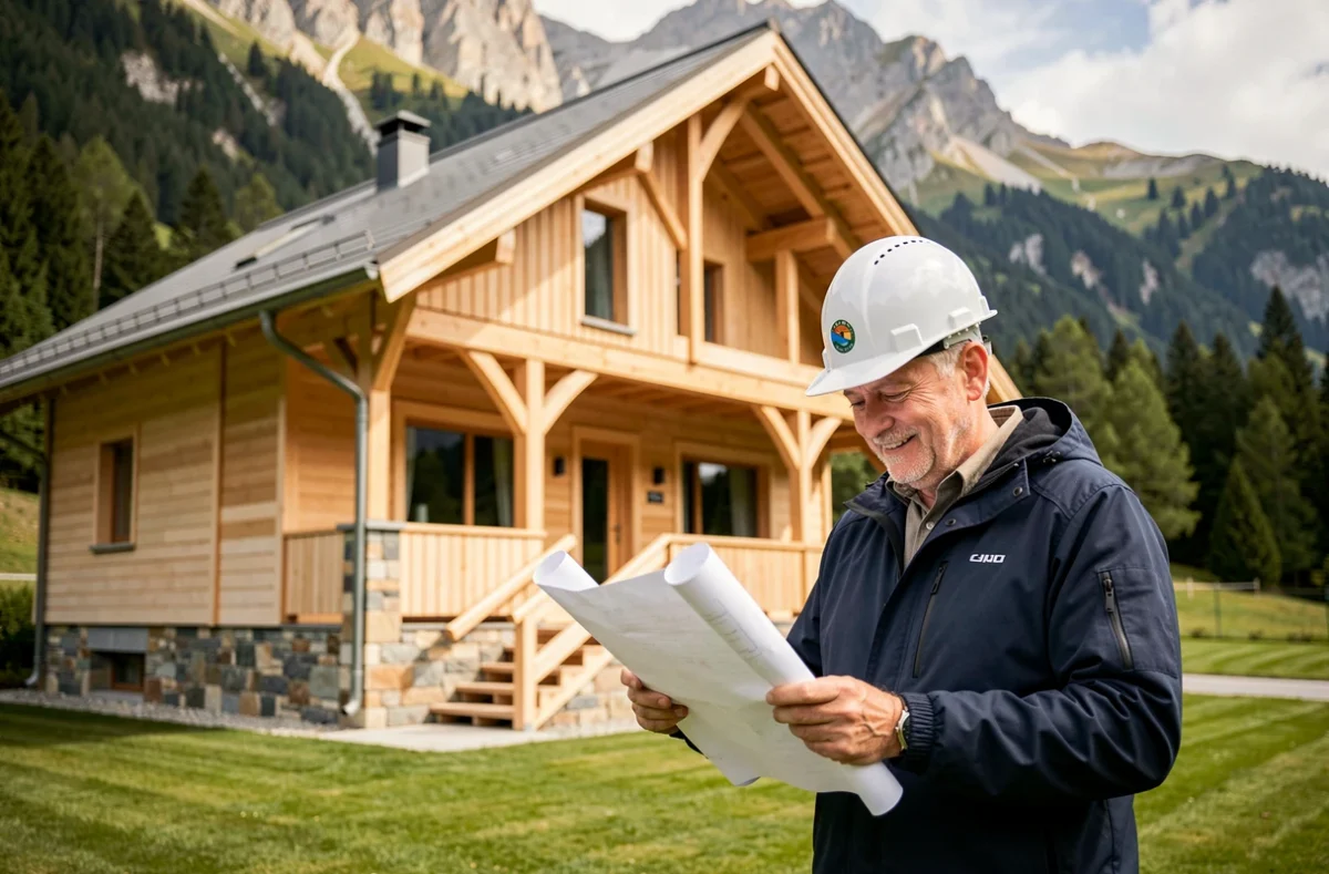 Pavillon de style alpin construit par Pavillons des Alpes en Savoie avec architecture traditionnelle
