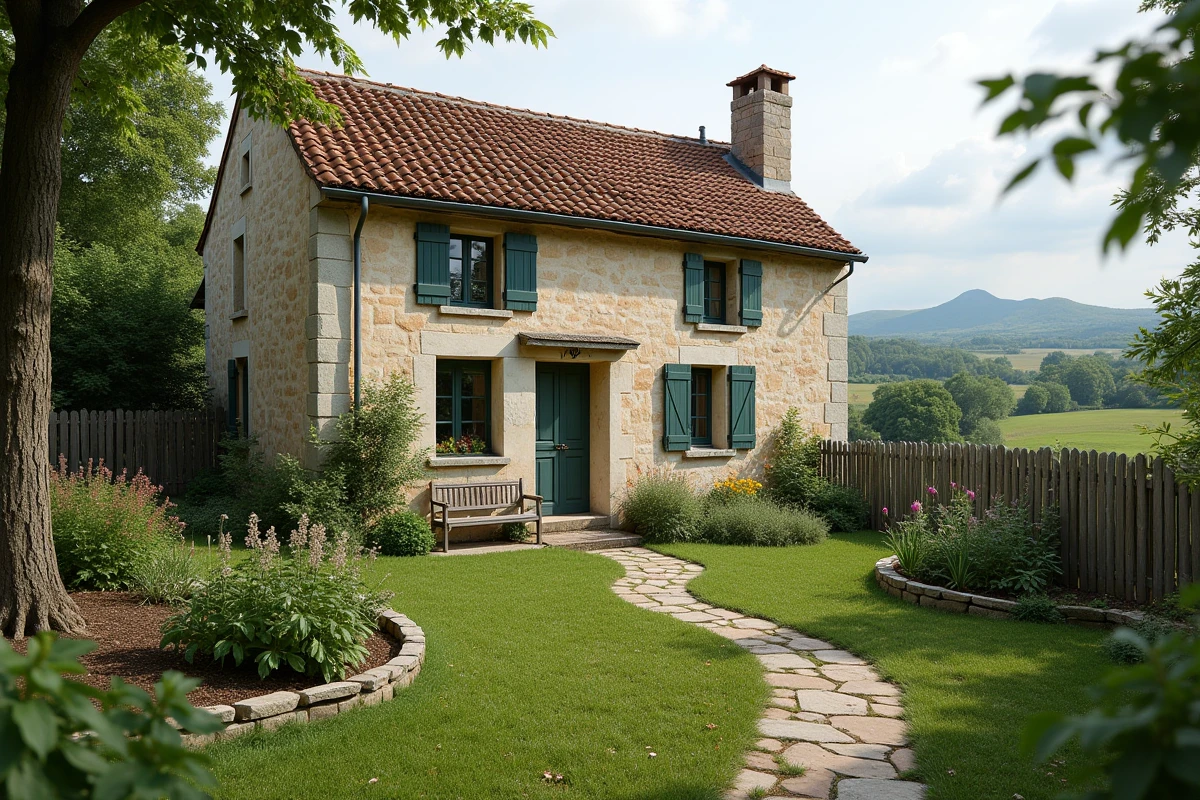 Petite maison en pierre avec jardin à louer dans un village du Puy-de-Dôme en Auvergne